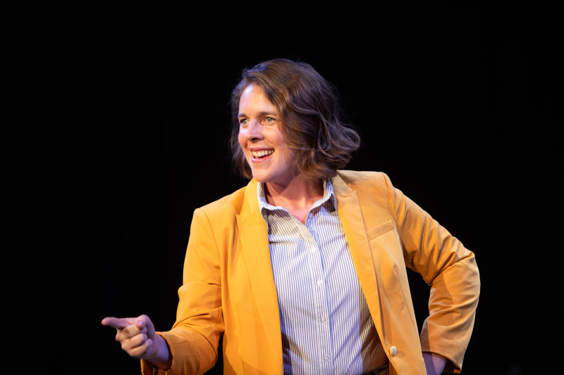 Charlotte Kinder in WHAT THE CONSTITUTION MEANS TO ME by Heidi Schreck at Wilbury Theatre Group, Providence RI; photo by Erin X. Smithers.