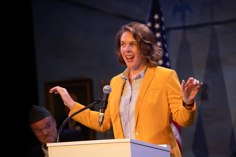 Charlotte Kinder in WHAT THE CONSTITUTION MEANS TO ME by Heidi Schreck at Wilbury Theatre Group, Providence RI; photo by Erin X. Smithers.