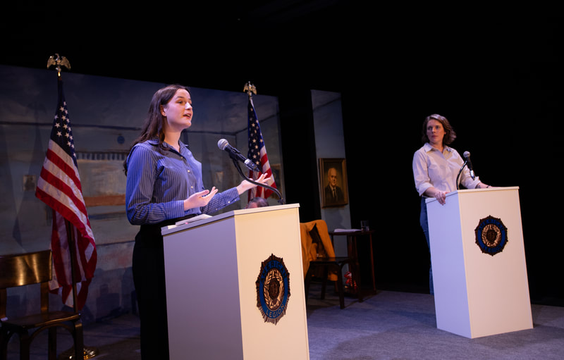 Charlotte Kinder in WHAT THE CONSTITUTION MEANS TO ME by Heidi Schreck at Wilbury Theatre Group, Providence RI; photo by Erin X. Smithers.