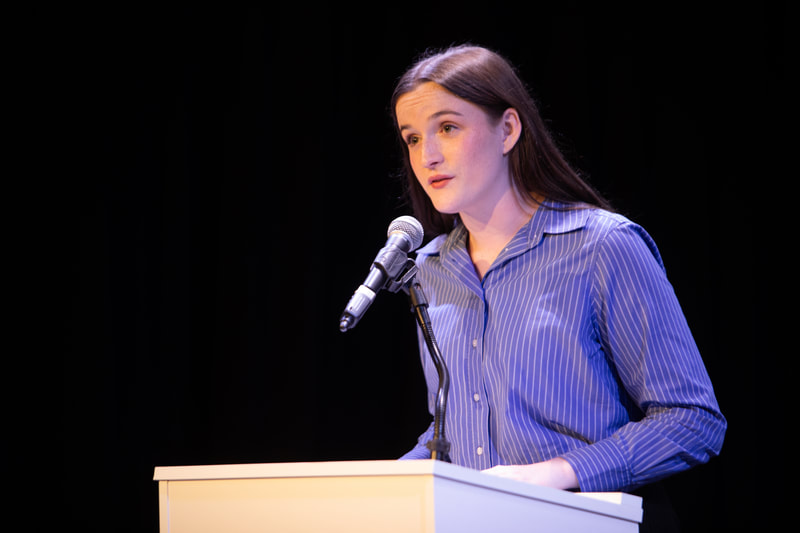 Charlotte Kinder in WHAT THE CONSTITUTION MEANS TO ME by Heidi Schreck at Wilbury Theatre Group, Providence RI; photo by Erin X. Smithers.